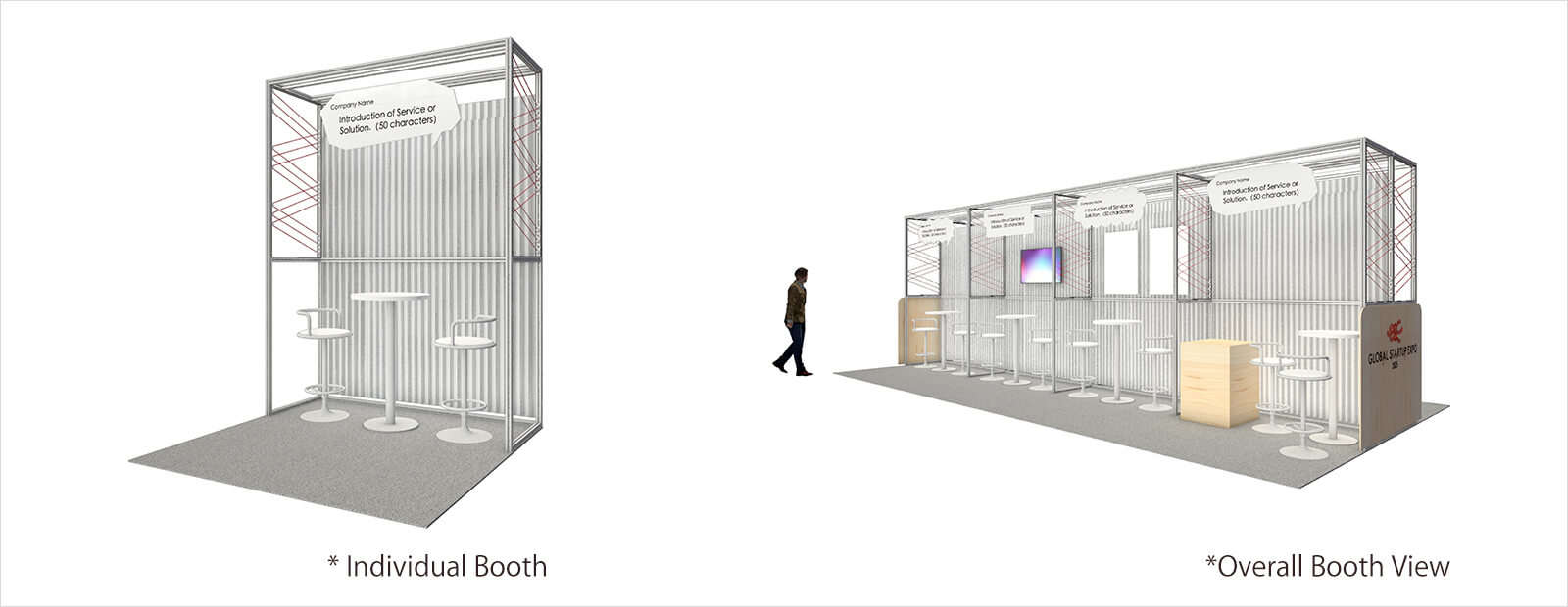 * Individual Booth,*Overall Booth View